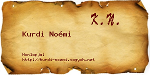 Kurdi Noémi névjegykártya